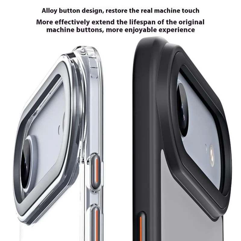 Für iPhone 17 Air Case TPU + Acryl Magnetständer Handyhülle - Schwarz