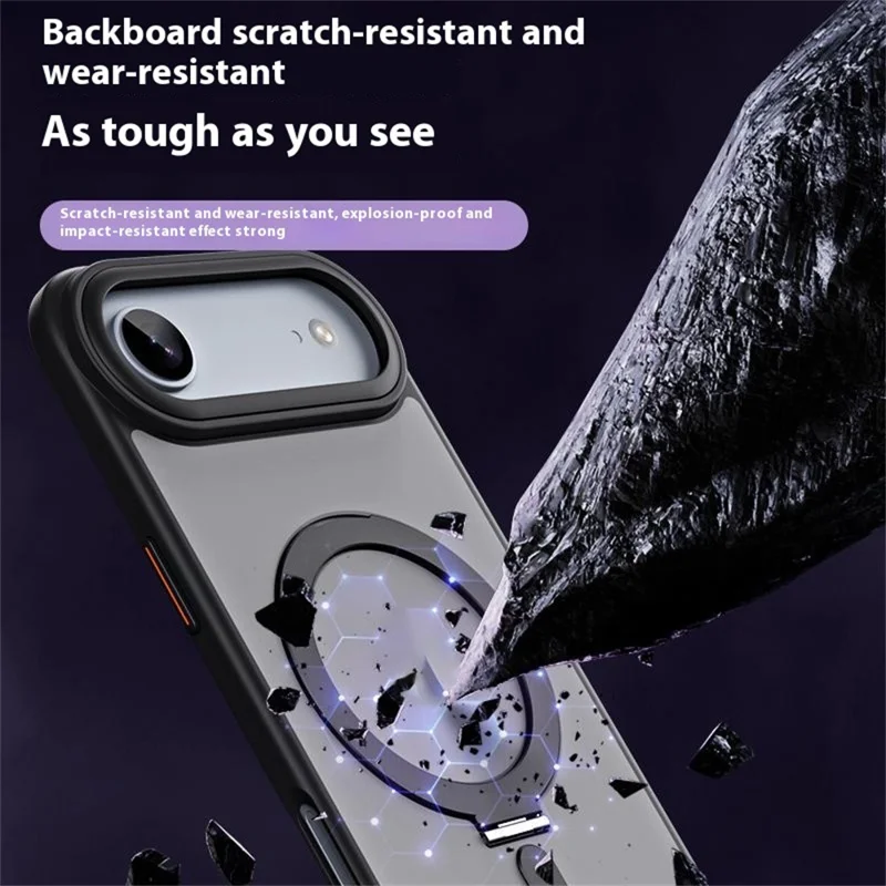 Für iPhone 17 Air Case TPU + Acryl Magnetständer Handyhülle - Schwarz