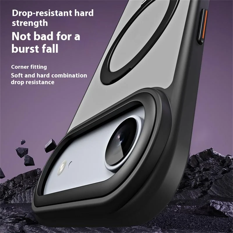 Für iPhone 17 Air Case TPU + Acryl Magnetständer Handyhülle - Schwarz