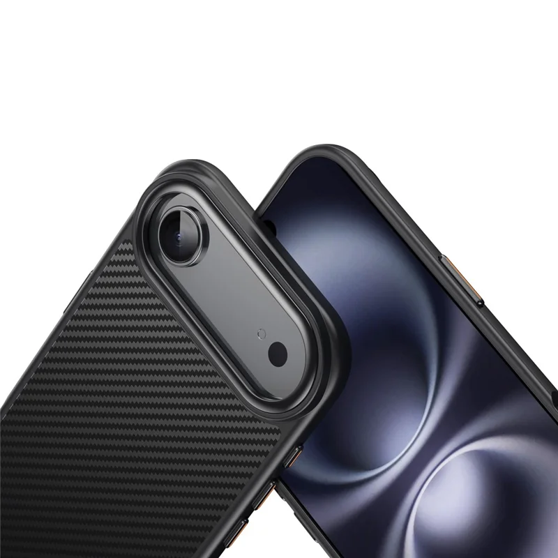 Für iPhone 17 Magnetische Lufthülle, kompatibel mit MagSafe, Karbonfaser-Optik, PC + TPU Schutzhülle - Schwarz