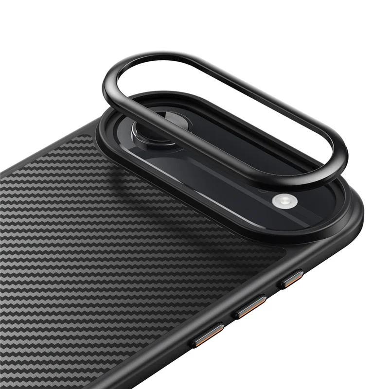 Für iPhone 17 Magnetische Lufthülle, kompatibel mit MagSafe, Karbonfaser-Optik, PC + TPU Schutzhülle - Schwarz