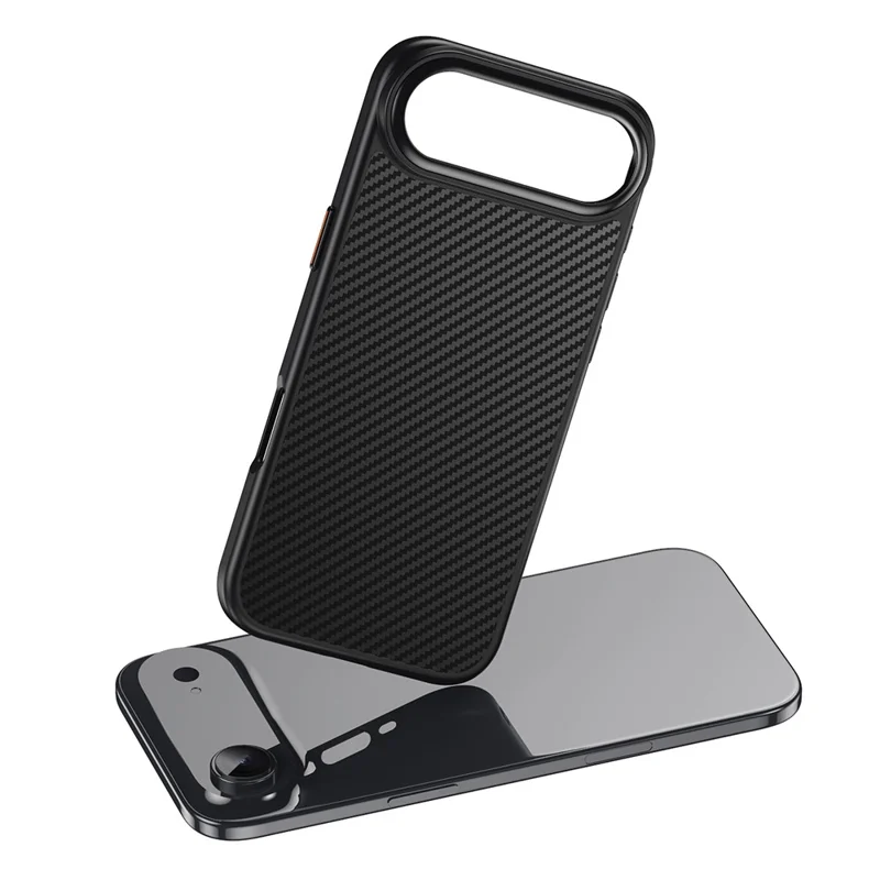 Für iPhone 17 Magnetische Lufthülle, kompatibel mit MagSafe, Karbonfaser-Optik, PC + TPU Schutzhülle - Schwarz