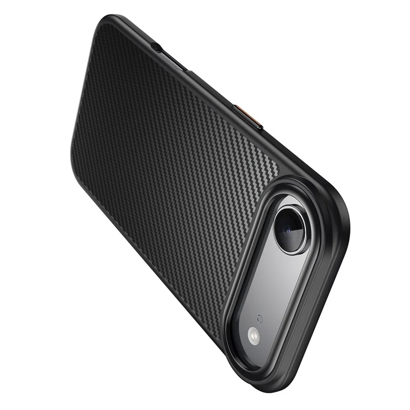 Für iPhone 17 Magnetische Lufthülle, kompatibel mit MagSafe, Karbonfaser-Optik, PC + TPU Schutzhülle - Schwarz