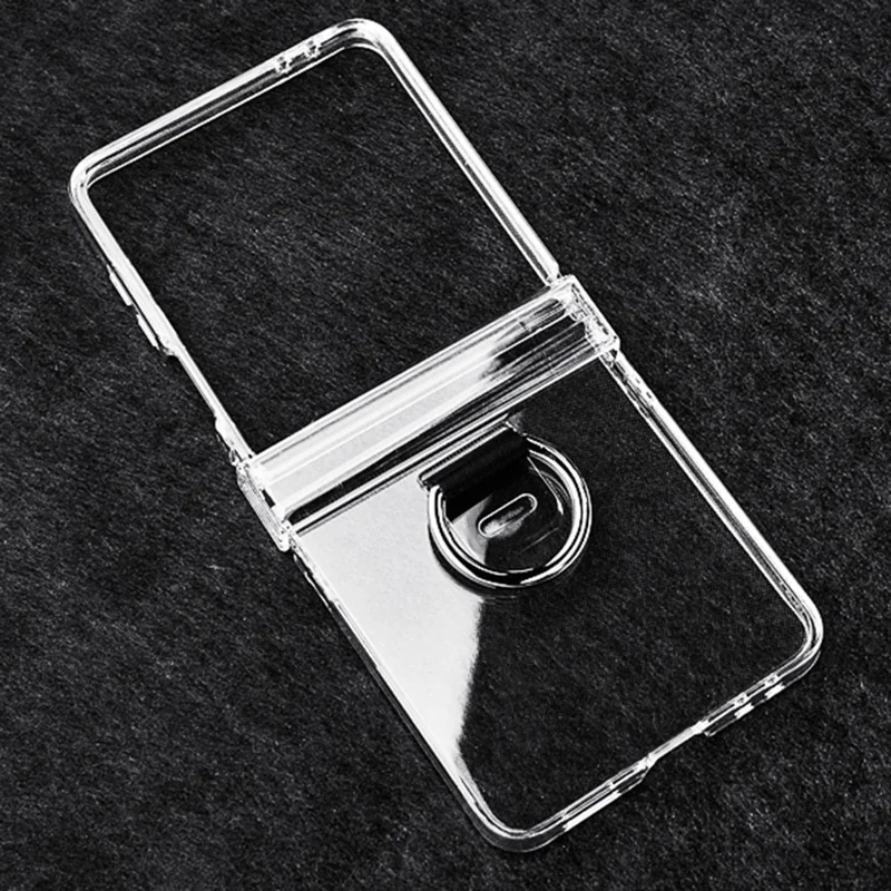Cover per Samsung Galaxy Z Flip7 5G con Protezione Cerniera PC Trasparente Antiurto con Anello da Dito