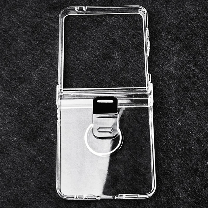 Cover per Samsung Galaxy Z Flip7 5G con Protezione Cerniera PC Trasparente Antiurto con Anello da Dito