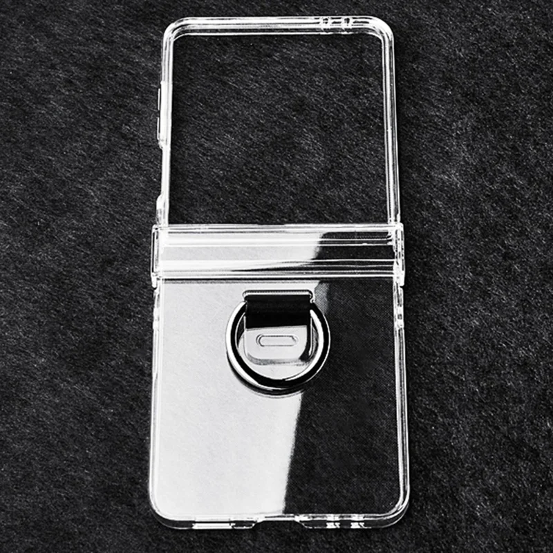 Cover per Samsung Galaxy Z Flip7 5G con Protezione Cerniera PC Trasparente Antiurto con Anello da Dito