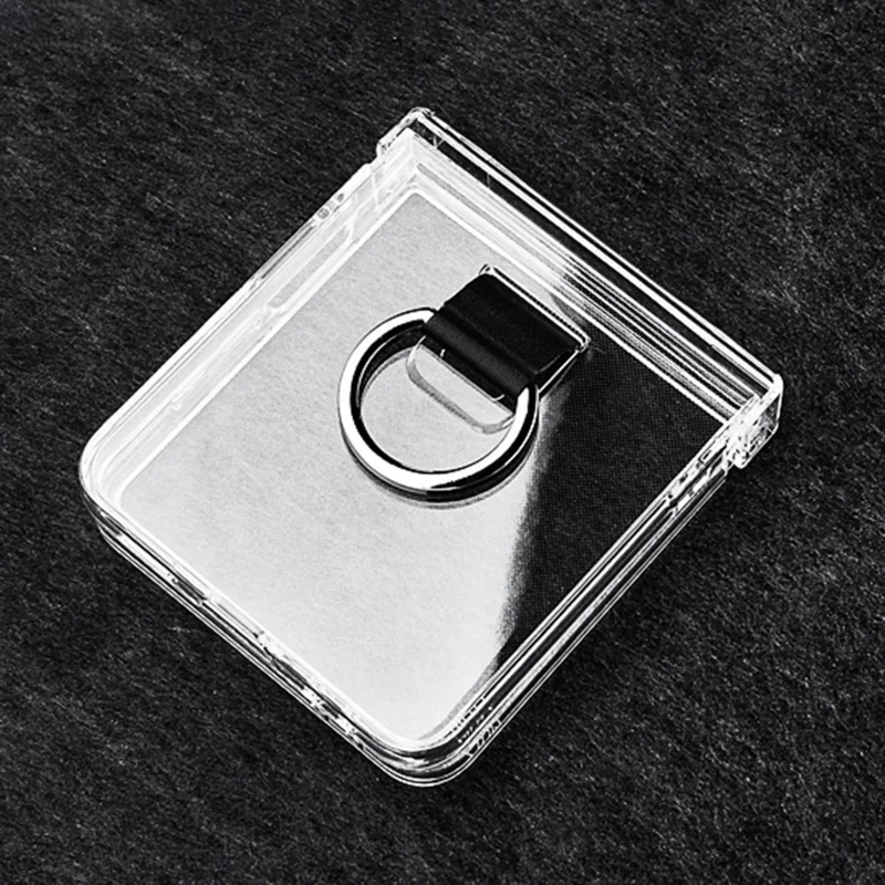 Cover per Samsung Galaxy Z Flip7 5G con Protezione Cerniera PC Trasparente Antiurto con Anello da Dito