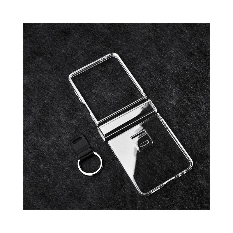Cover per Samsung Galaxy Z Flip7 5G con Protezione Cerniera PC Trasparente Antiurto con Anello da Dito