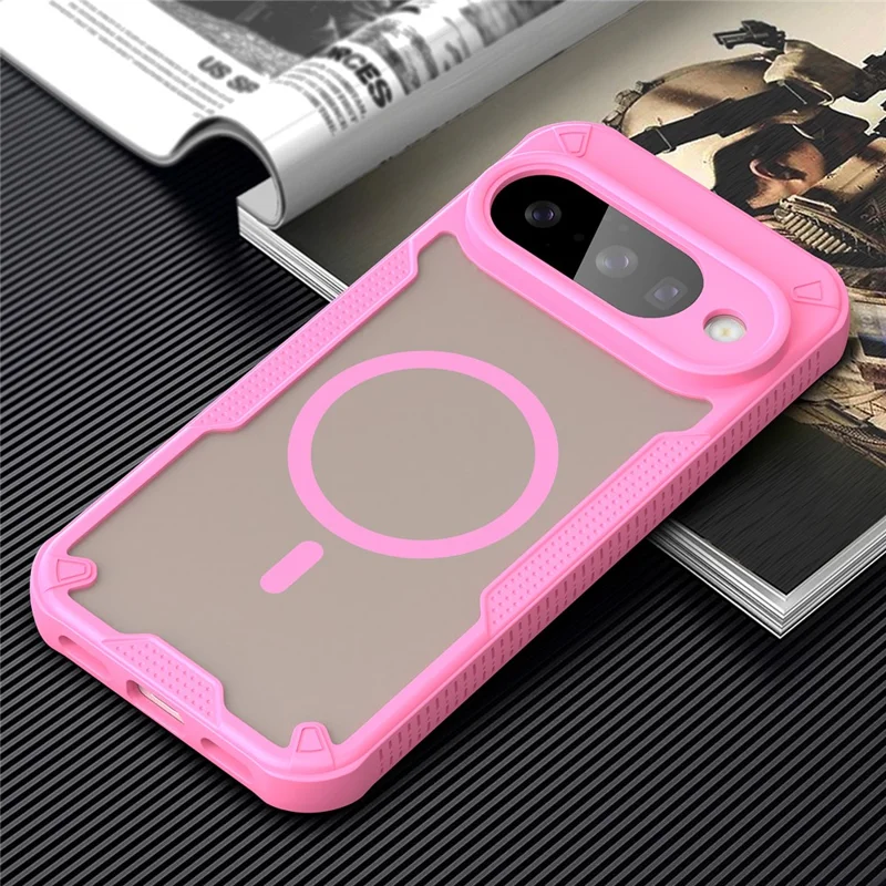 For Google Pixel 10 Magnetic Case Compatible with MagSafe TPU + PC Phone Back Cover - Pink