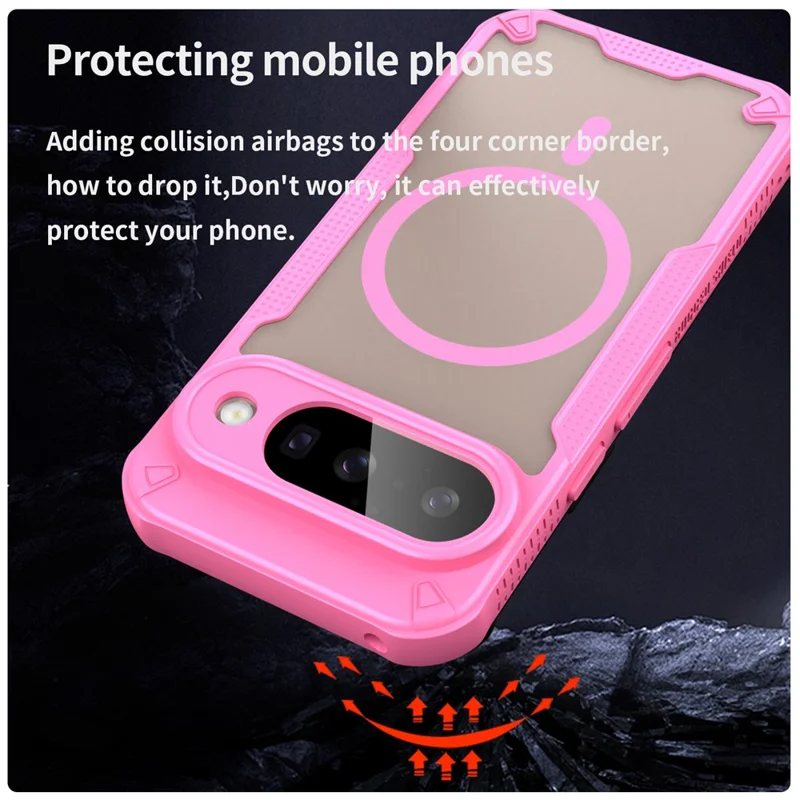 For Google Pixel 10 Magnetic Case Compatible with MagSafe TPU + PC Phone Back Cover - Pink