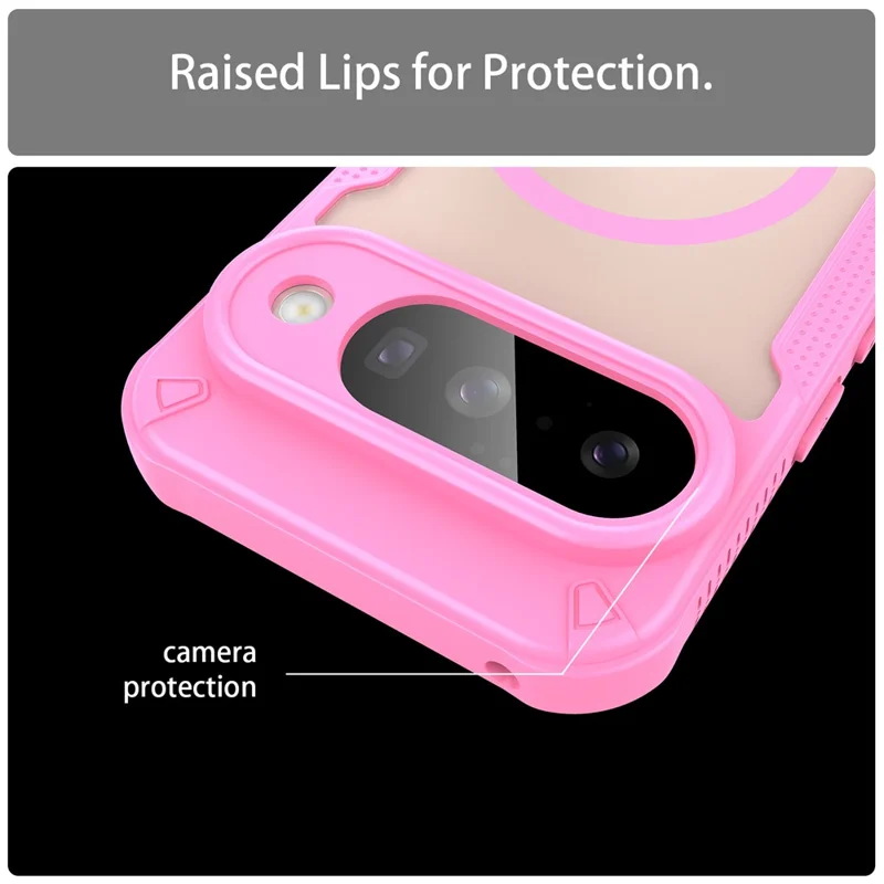 For Google Pixel 10 Magnetic Case Compatible with MagSafe TPU + PC Phone Back Cover - Pink