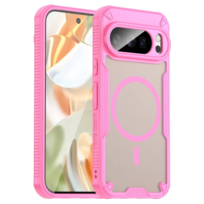 Cover posteriore per Google Pixel 10 Pro - Custodia magnetica compatibile con MagSafe, in TPU + PC - Rosa