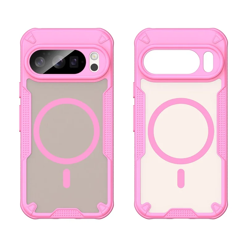 Cover posteriore per Google Pixel 10 Pro - Custodia magnetica compatibile con MagSafe, in TPU + PC - Rosa