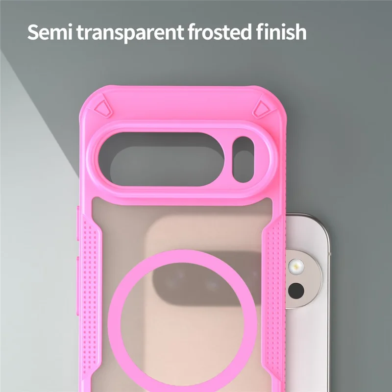 Cover posteriore per Google Pixel 10 Pro - Custodia magnetica compatibile con MagSafe, in TPU + PC - Rosa