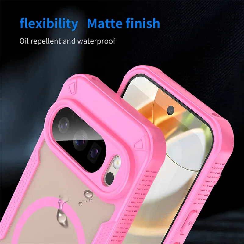 Cover posteriore per Google Pixel 10 Pro - Custodia magnetica compatibile con MagSafe, in TPU + PC - Rosa