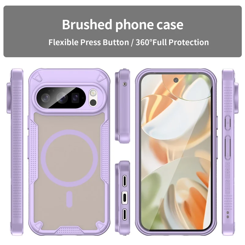 For Google Pixel 10 Pro Magnetic Case TPU + PC Phone Back Cover - Purple