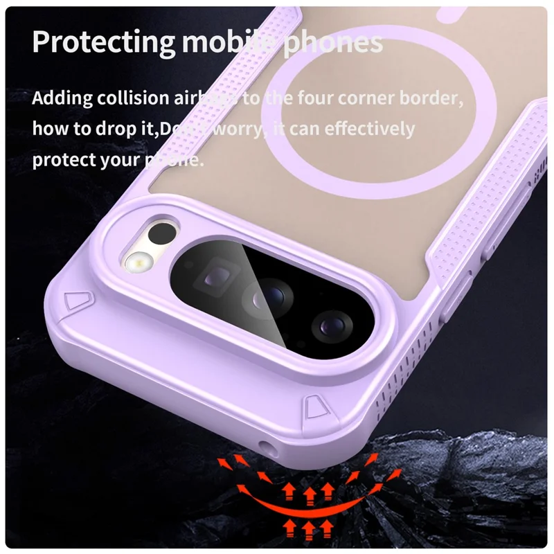 For Google Pixel 10 Pro Magnetic Case TPU + PC Phone Back Cover - Purple