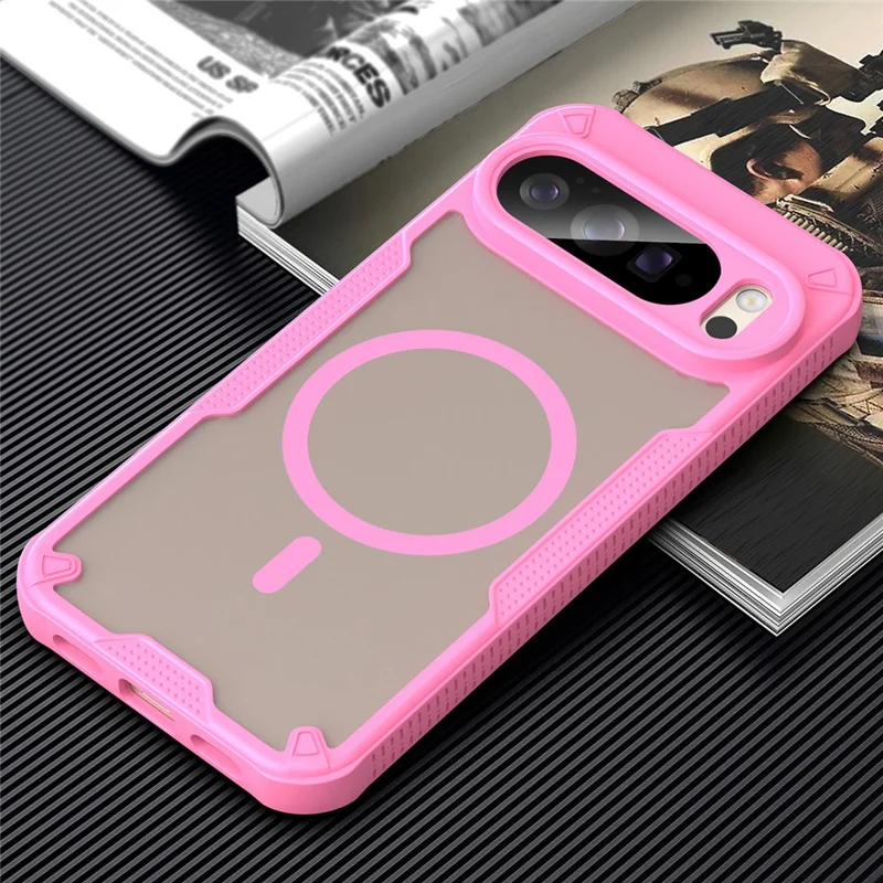 For Google Pixel 10 Pro XL Magnetic Case Compatible with MagSafe TPU + PC Phone Back Cover - Pink