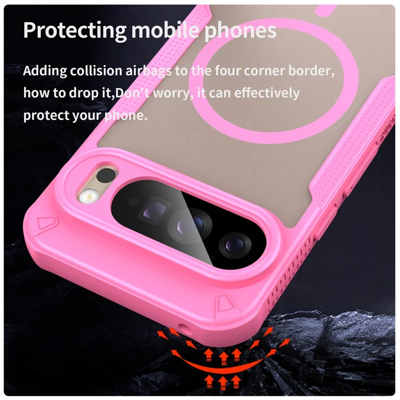 For Google Pixel 10 Pro XL Magnetic Case Compatible with MagSafe TPU + PC Phone Back Cover - Pink