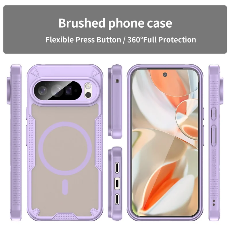 For Google Pixel 10 Pro XL Magnetic Case Compatible with MagSafe TPU + PC Phone Back Cover - Purple