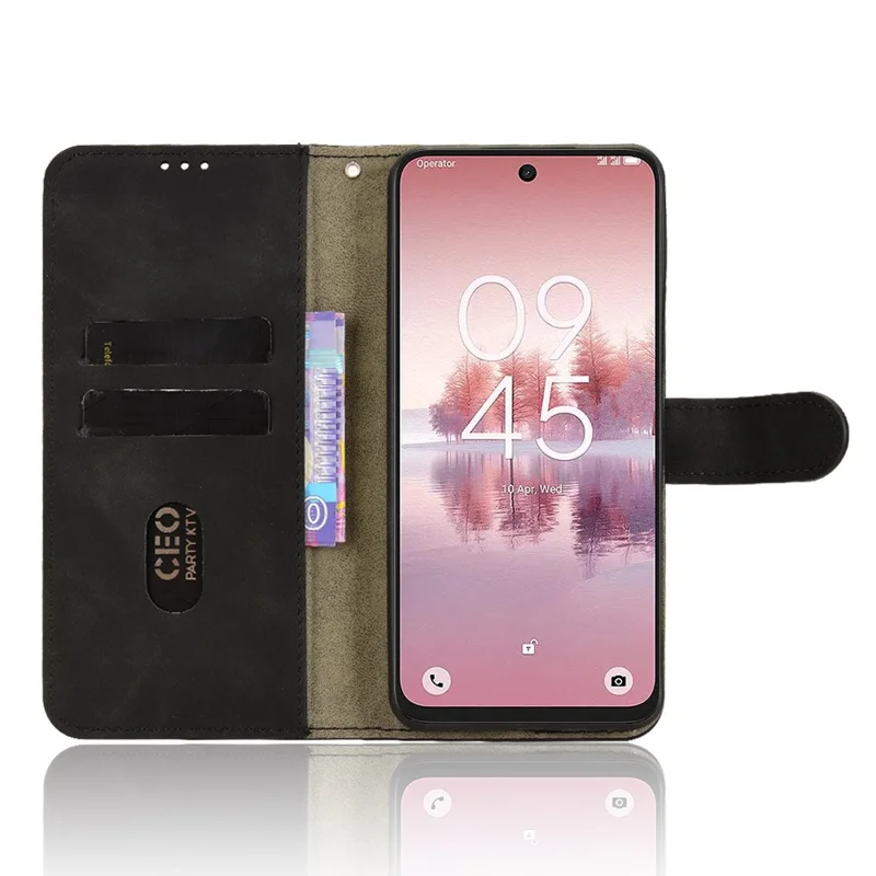 For TCL 60 NxtPaper 4G Leather Case Skin Feel Anti Drop Wallet Flip Phone Cover - Black