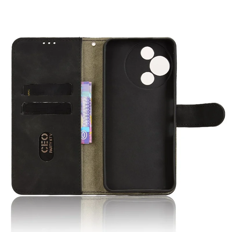 For TCL 60 NxtPaper 4G Leather Case Skin Feel Anti Drop Wallet Flip Phone Cover - Black