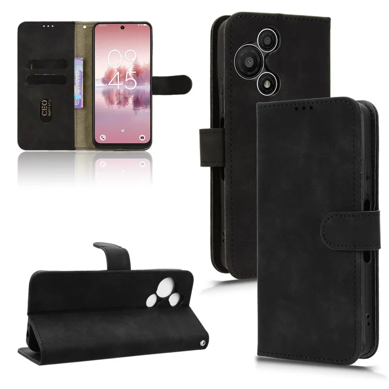 For TCL 60 NxtPaper 4G Leather Case Skin Feel Anti Drop Wallet Flip Phone Cover - Black