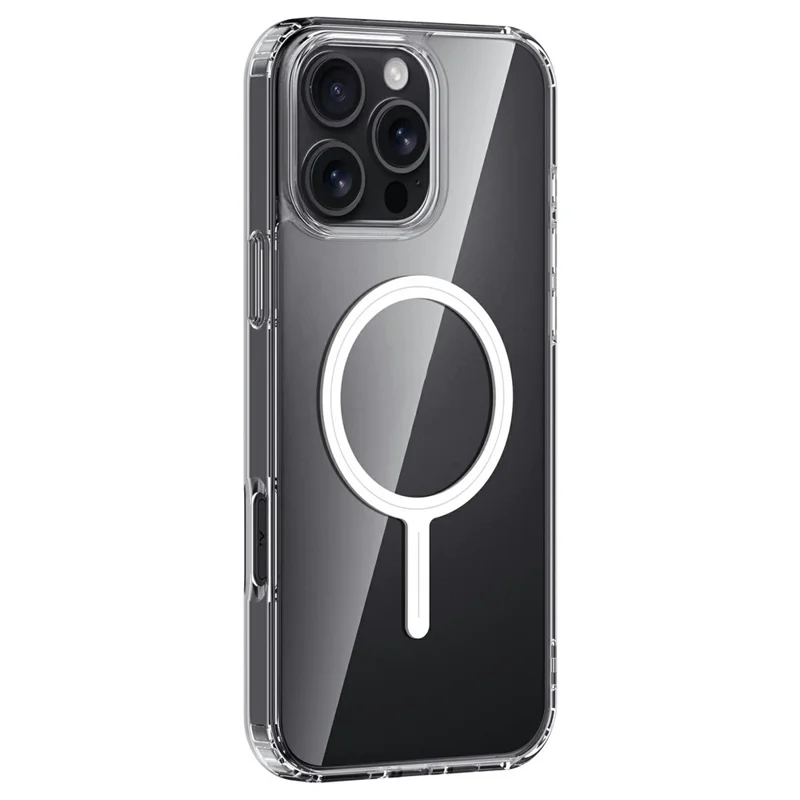 For iPhone 16 Pro Max Magnetic Case TPU + Acrylic Clear Phone Back Cover