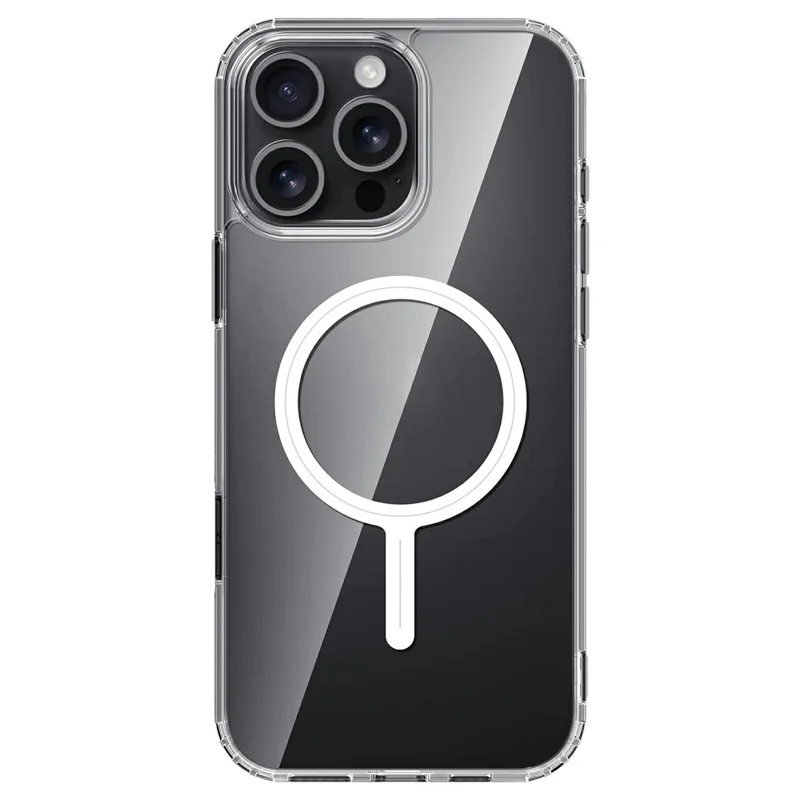 For iPhone 16 Pro Max Magnetic Case TPU + Acrylic Clear Phone Back Cover