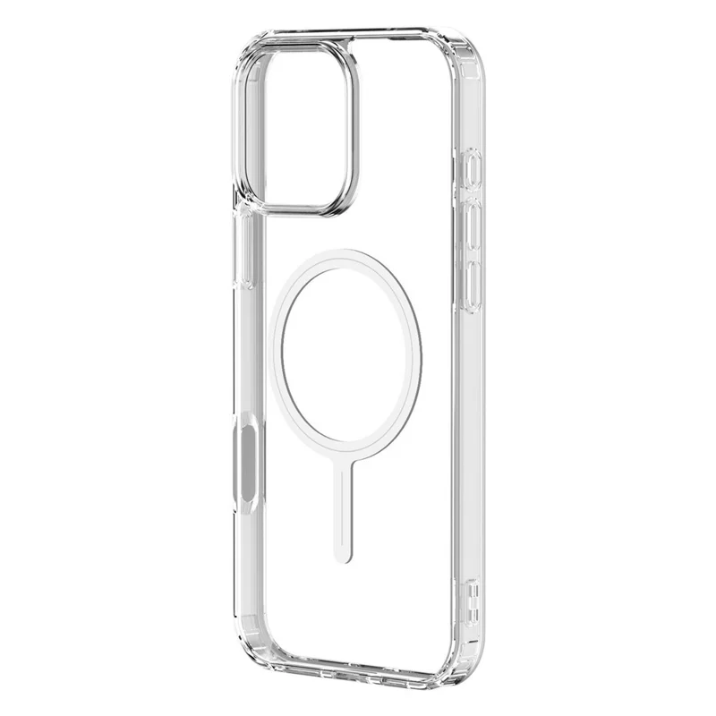 For iPhone 16 Pro Max Magnetic Case TPU + Acrylic Clear Phone Back Cover