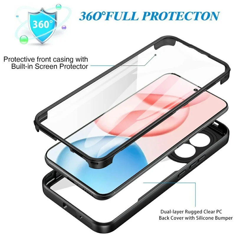 Étui For Honor 400 Pro 5G (Global) Acrylique + TPU Transparent avec Film Protecteur d'Écran PET - Noir