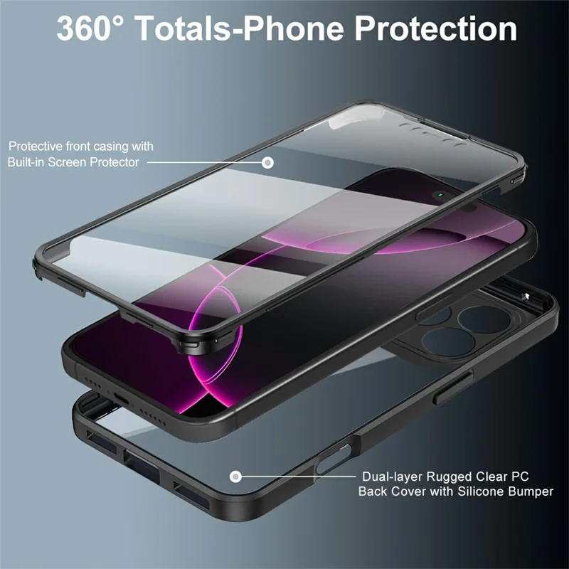 For iPhone 17 Pro Max Case Acrylic + TPU Clear Phone Cover with PET Screen Film - Red
