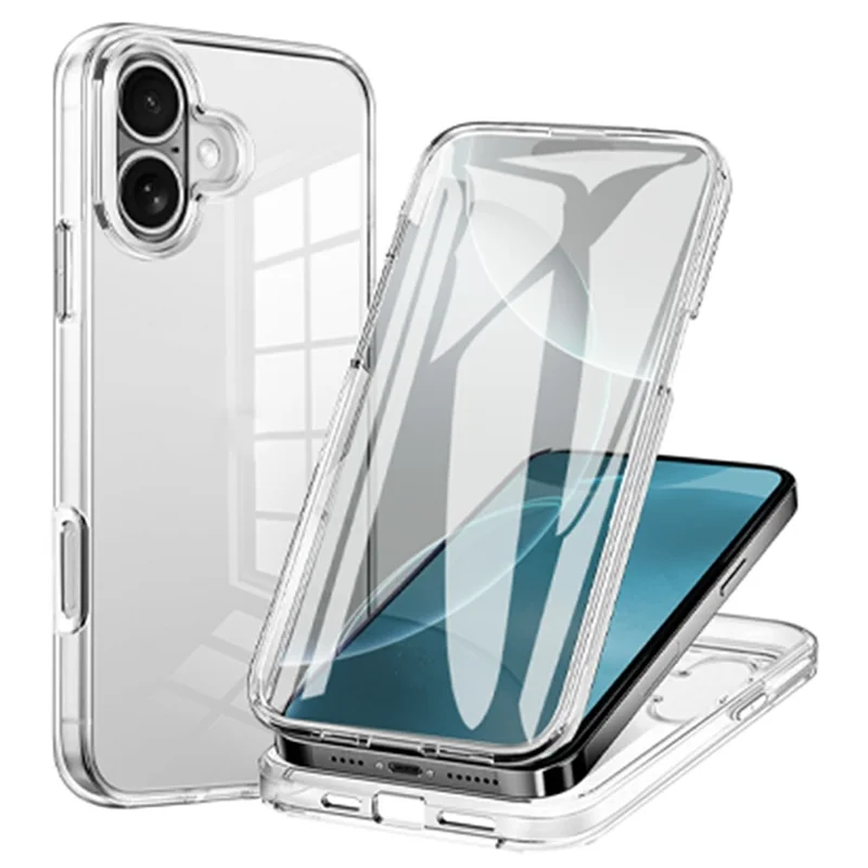 Чехол для iPhone 17 с TPU-бампером, прозрачной акриловой задней панелью и защитной ПЭТ-пленкой