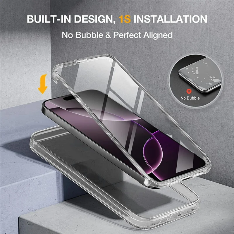 Étui d'air pour iPhone 17 Coque en TPU avec cadre transparent Coque arrière en acrylique avec film PET