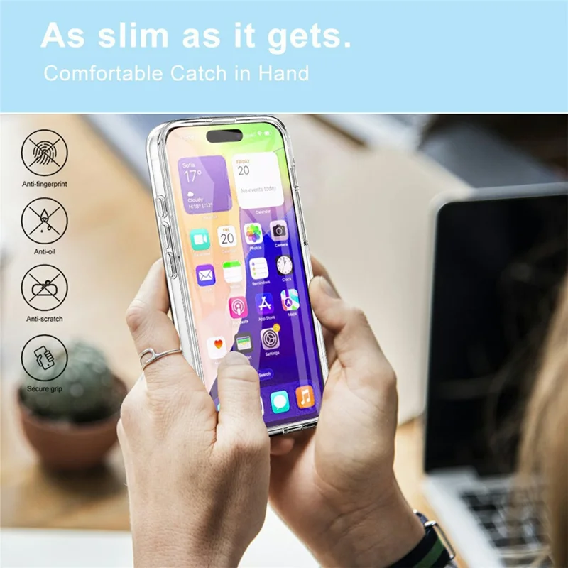 Étui d'air pour iPhone 17 Coque en TPU avec cadre transparent Coque arrière en acrylique avec film PET