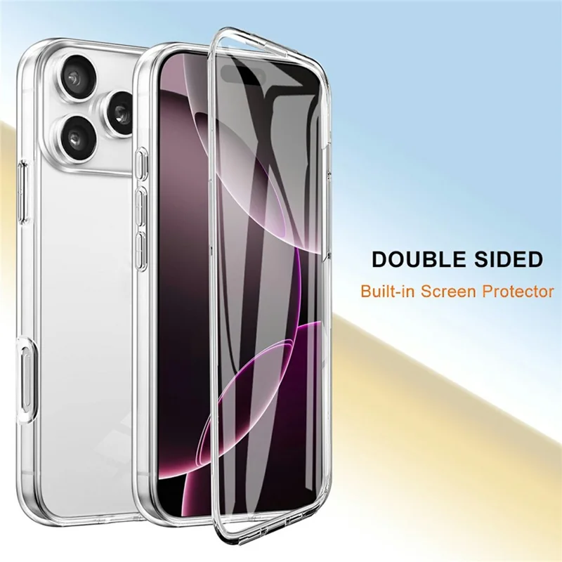 Funda para iPhone 17 Pro con Marco de TPU, Parte Trasera Transparente de Acrílico y Cubierta Protectora con Película de PET