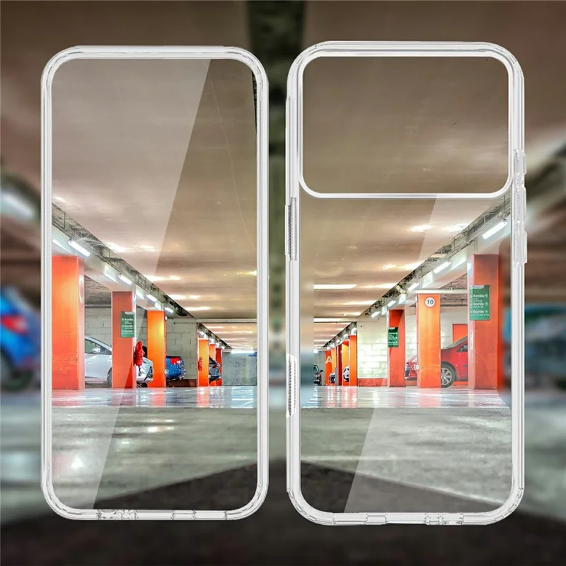 Funda para iPhone 17 Pro con Marco de TPU, Parte Trasera Transparente de Acrílico y Cubierta Protectora con Película de PET