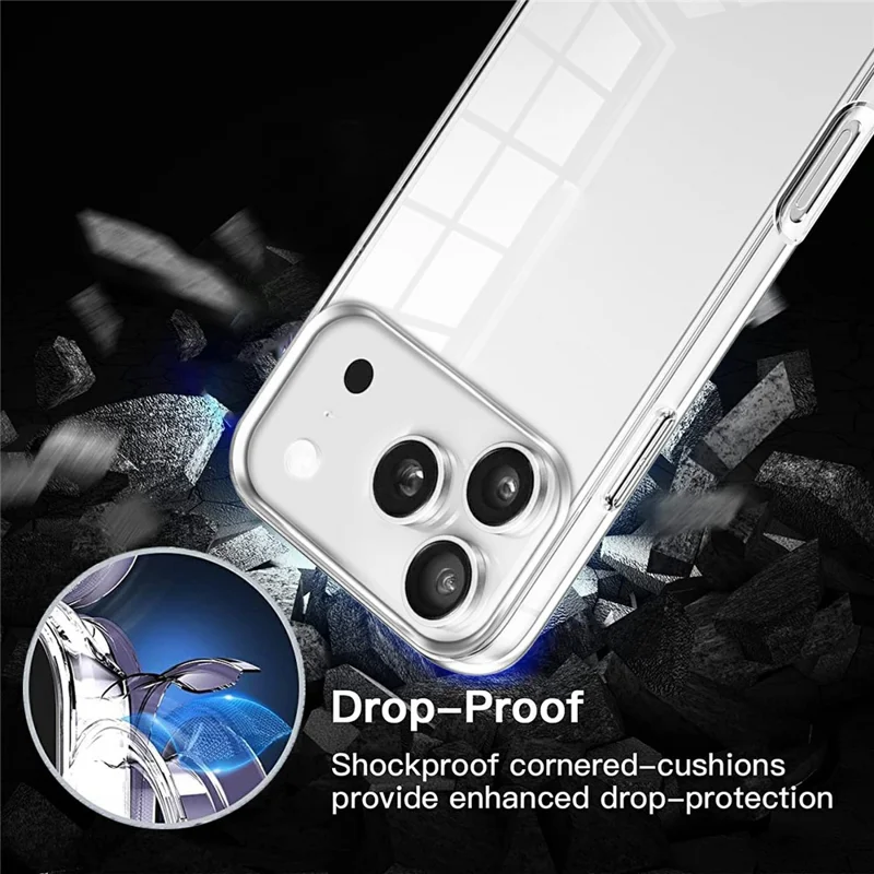 Чехол для iPhone 17 Pro Max, рамка из ТПУ, прозрачная акриловая задняя панель и пленка из ПЭТ