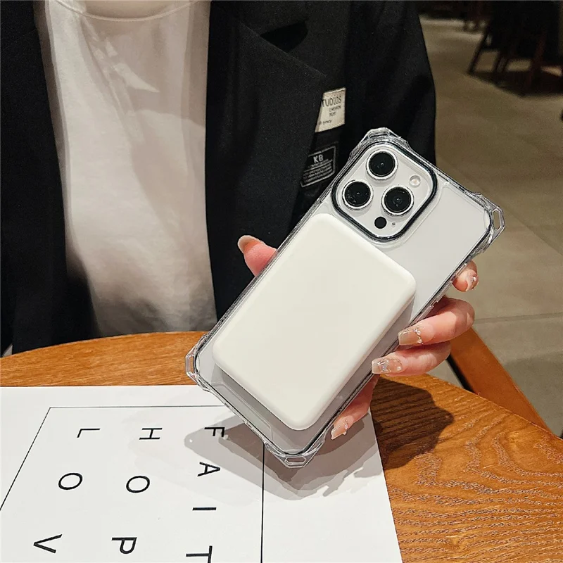 For iPhone 15 Pro Max Magnetic Case Drop-Proof TPU + PC Phone Back Cover - Grey