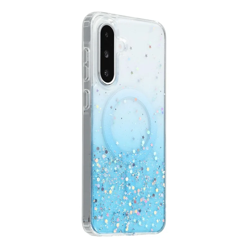 Capa para Samsung Galaxy A26 5G Compatível com MagSafe Epoxi Brilhante TPU + Capa de Telefone de Acrílico - Azul