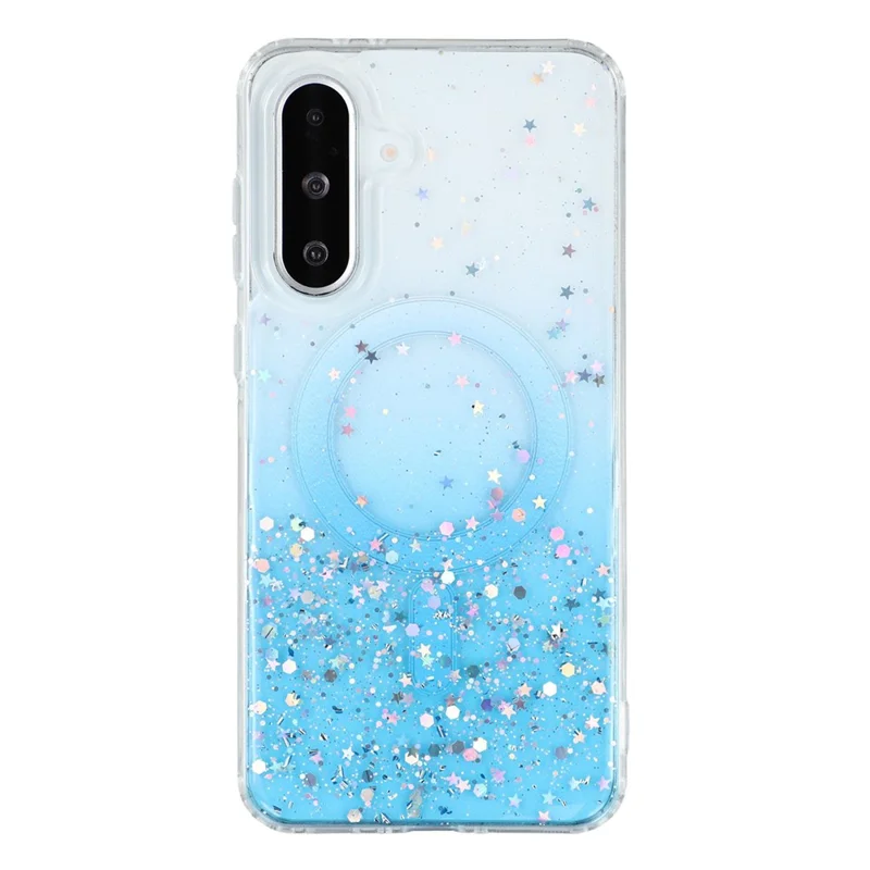 Capa para Samsung Galaxy A26 5G Compatível com MagSafe Epoxi Brilhante TPU + Capa de Telefone de Acrílico - Azul