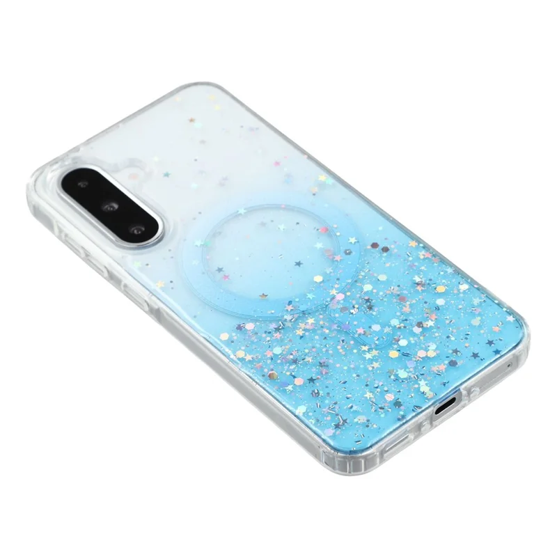 Capa para Samsung Galaxy A26 5G Compatível com MagSafe Epoxi Brilhante TPU + Capa de Telefone de Acrílico - Azul