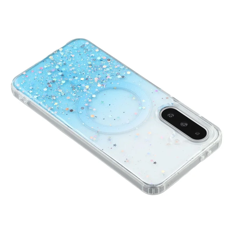 Capa para Samsung Galaxy A26 5G Compatível com MagSafe Epoxi Brilhante TPU + Capa de Telefone de Acrílico - Azul