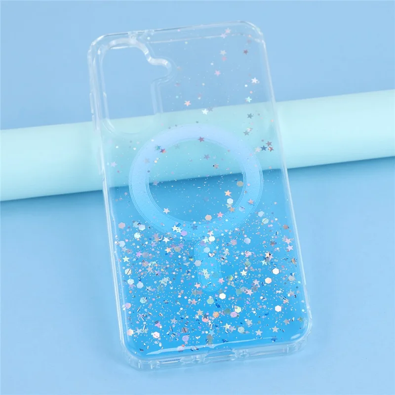 Capa para Samsung Galaxy A26 5G Compatível com MagSafe Epoxi Brilhante TPU + Capa de Telefone de Acrílico - Azul