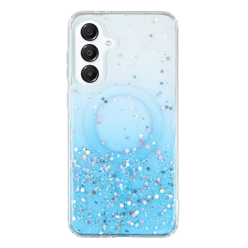 Cover per Samsung Galaxy A16 4G / 5G Compatibile con MagSafe, Custodia Rigida con Brillantini in TPU + Acrilico - Blu