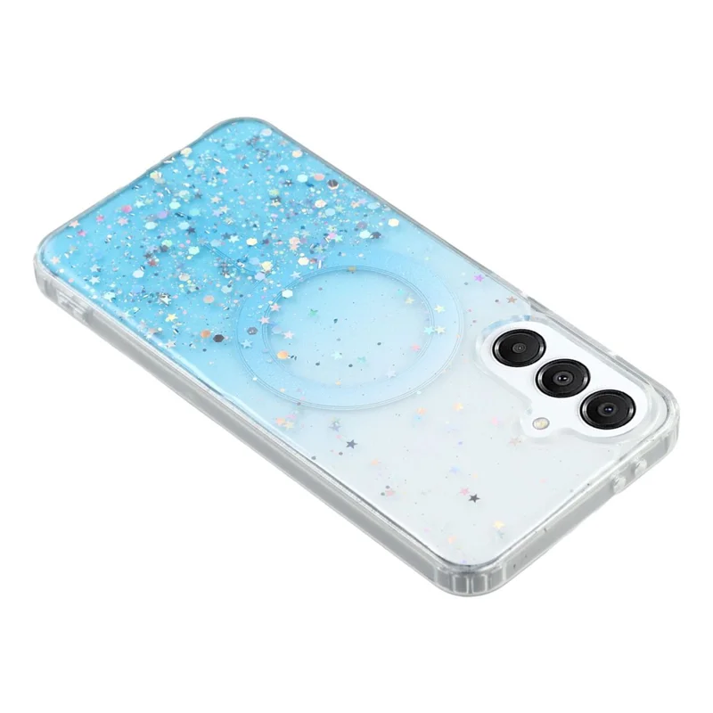 Cover per Samsung Galaxy A16 4G / 5G Compatibile con MagSafe, Custodia Rigida con Brillantini in TPU + Acrilico - Blu
