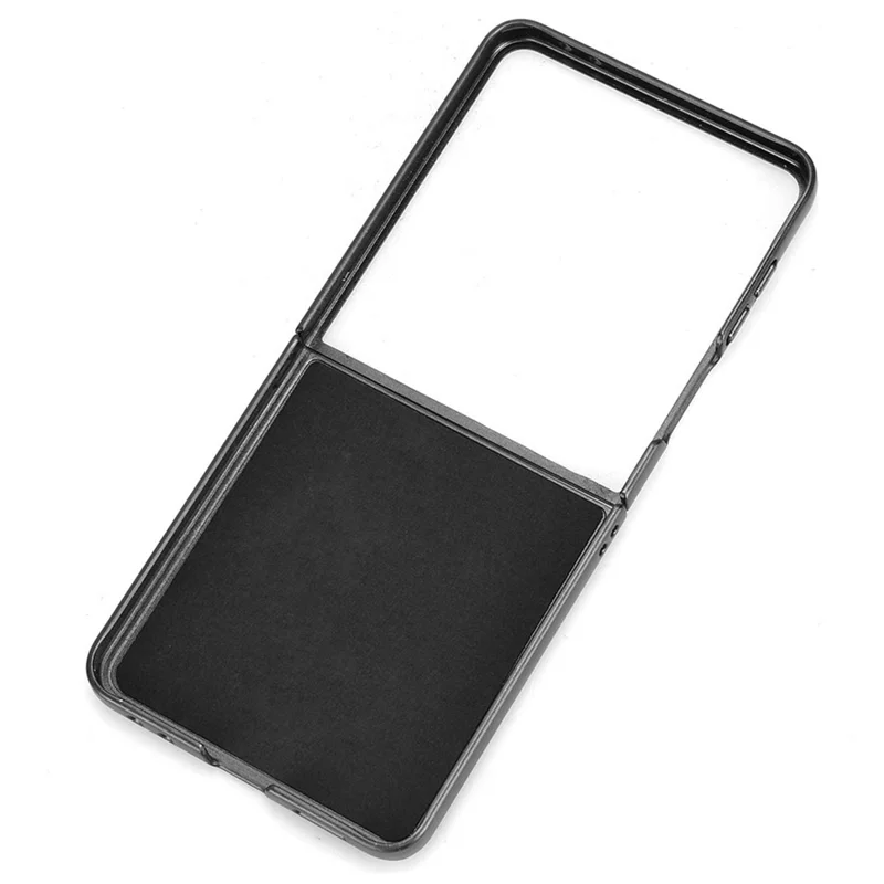 For Samsung Galaxy Z Flip7 5G Case Card Holder Litchi Texture Leather + PC Phone Cover - Black
