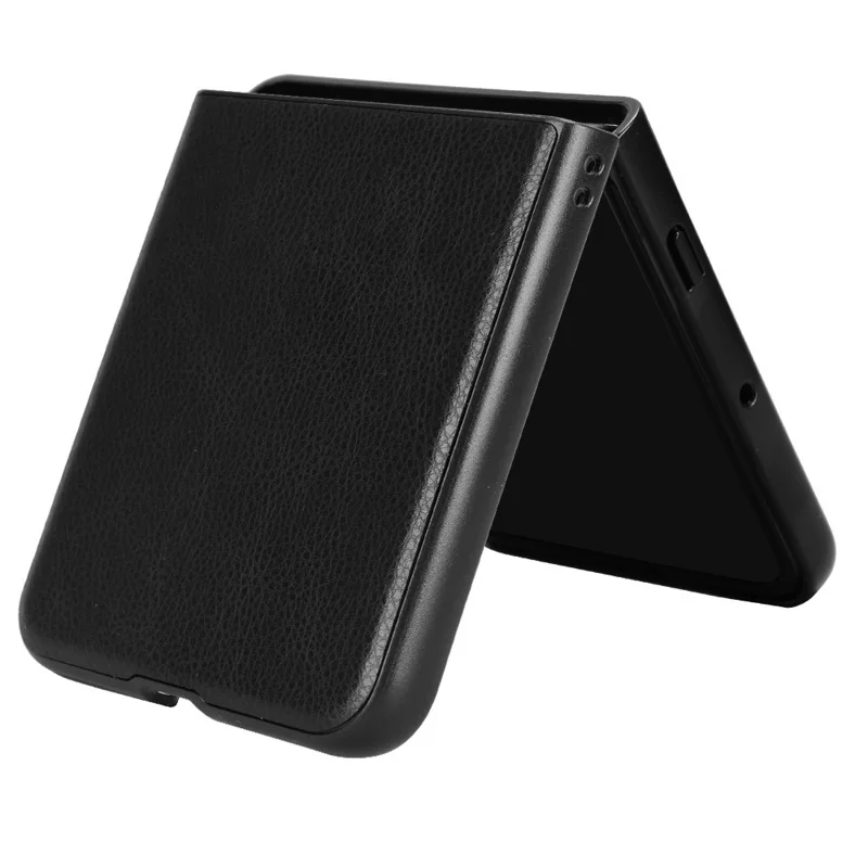 For Motorola Razr 60 Ultra 5G Case Litchi Texture PU Leather + PC Phone Cover - Black