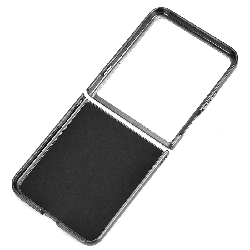 For Motorola Razr 60 Ultra 5G Case Crocodile Texture Leather Coated Hard PC Phone Cover - Black