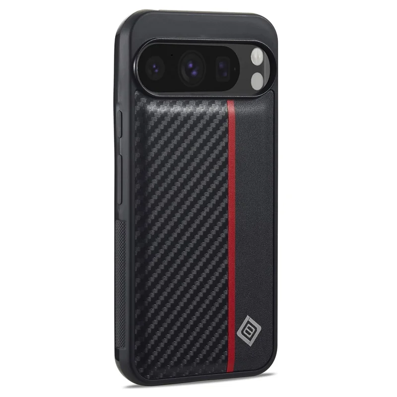 LC.IMEEKE Pour Étui Google Pixel 10 / Pixel 10 Pro Texture Fibre de Carbone Cuir + TPU + EVA Coque de Téléphone